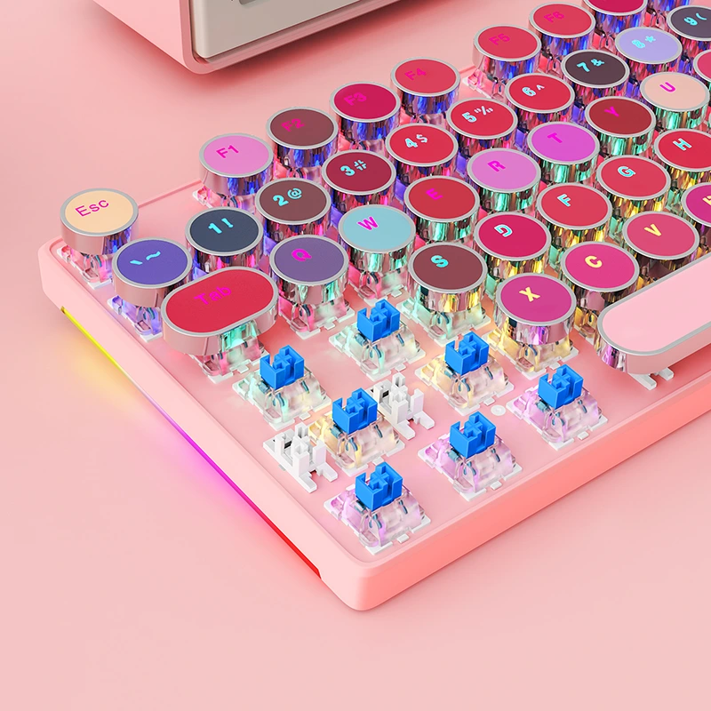 104 Tombol Keyboard Mekanik Mesin Ketik Rainbow Retro