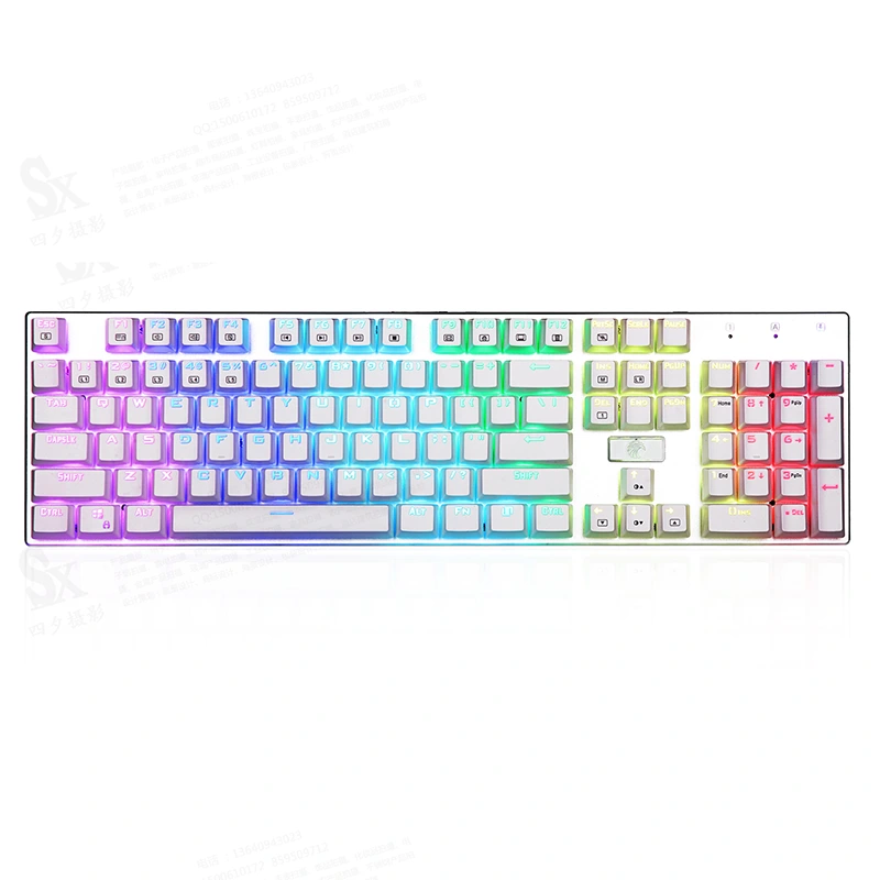 104 Tombol RGB Mekanik Gaming Keyboard USB Kabel