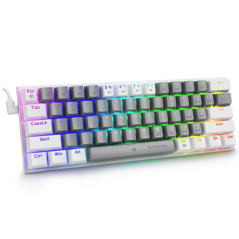 Keyboard Mesin Mekanikal Emas 60% RGB Wired Wired