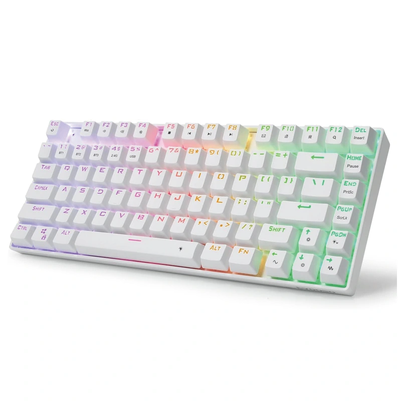 81 tombol Wireless Bluetooth 2.4Ghz RGB Keyboard Mekanik