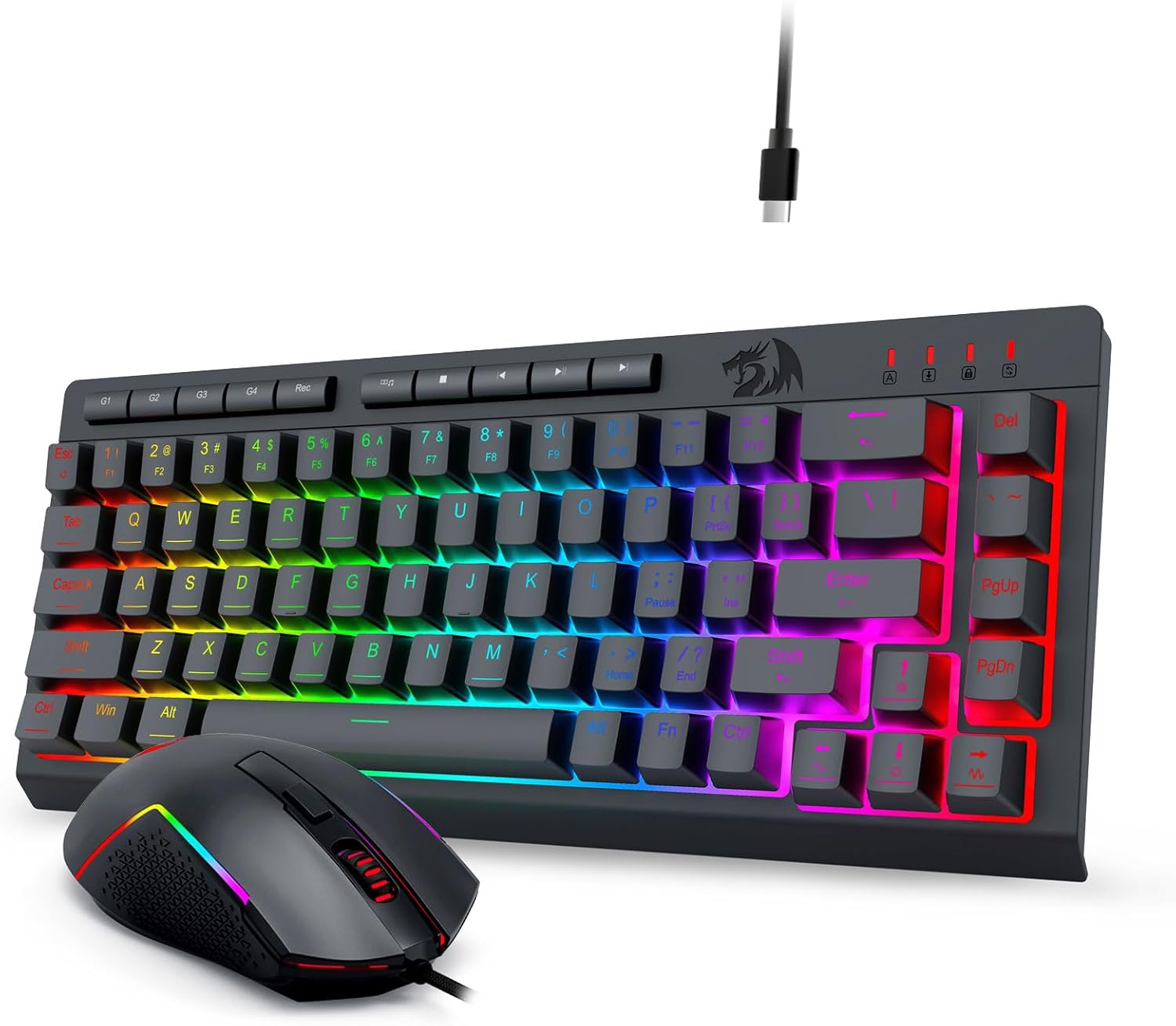 Keyboard game backlit Wired S157 RGB lan combo mouse