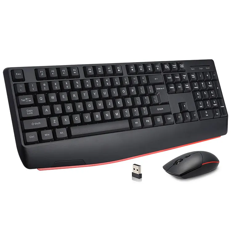 Keyboard Nirkabel lan Mouse Combo 2.4G Ukuran Penuh