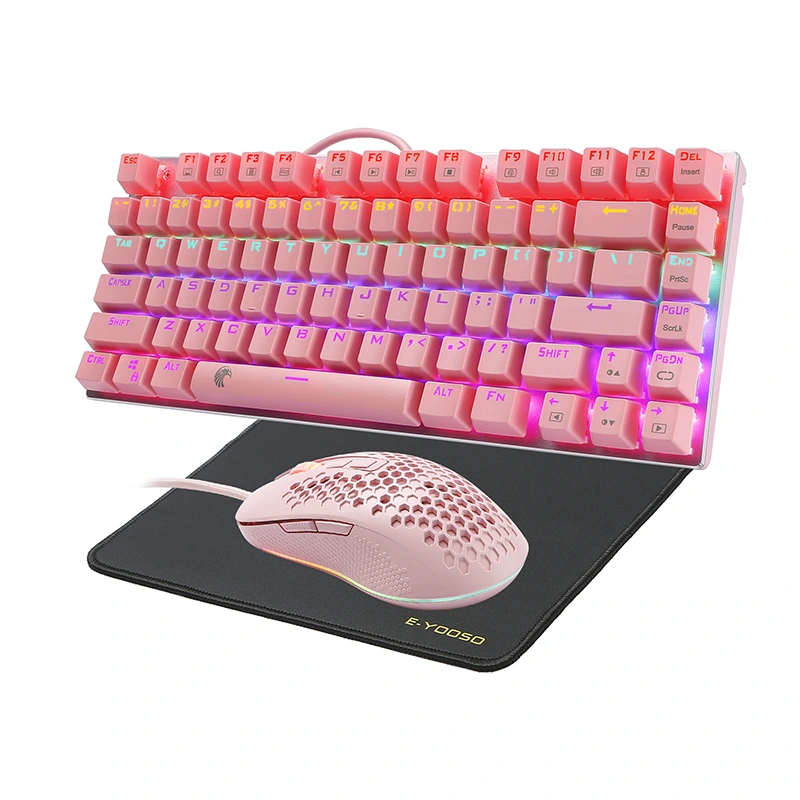 Keyboard Kabel lan Mouse Set karo Mouse Pad 81 Key